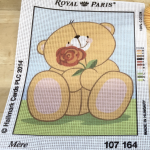 Royal Paris Tapestry Kit - Forever Friends Mere Bear With A Flower (30cm x 22cm)