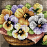 Orchidea Tapestry Kit- Small Basket with Pansies (18cm x24cm)