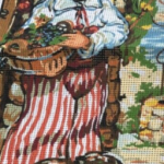 Rare Vintage Margot Tapestry Kit- Boy with a Fruit Basket (40cm x30cm)