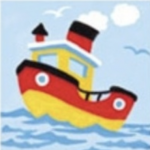 Collection D'art Beginners Tapestry Kit- Fishing Boat 20cm x 20cm