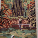 Completed Margot Tapestry Canvas- White Swans (21cm x51cm)