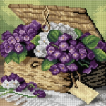 Orchidea Collection Tapestry Canvas- Basket of Violets after Paul de Longpre (24cm x 30cm)